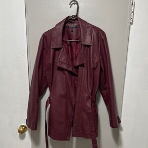 Burgundy faux leather jacket